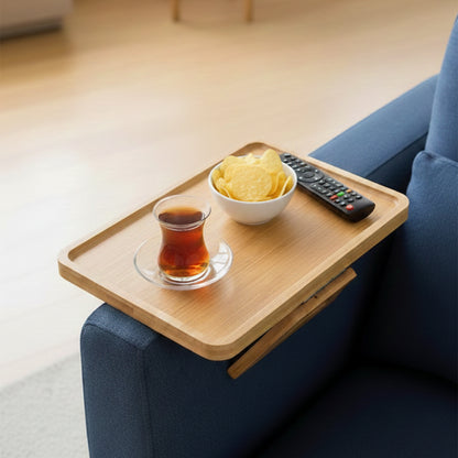 Bambu Koltuk Kolçak Sehpası - Ayarlanabilir Katlanabilir Kolçak Tepsisi-HANEMİZ-3