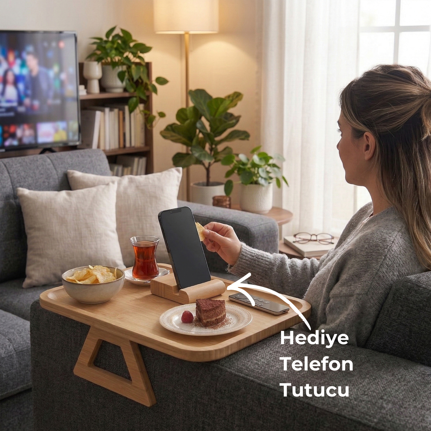 Bambu Koltuk Kolçak Sehpası