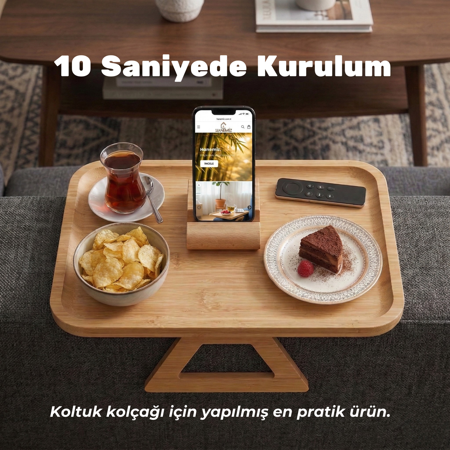 Bambu Koltuk Kolçak Sehpası